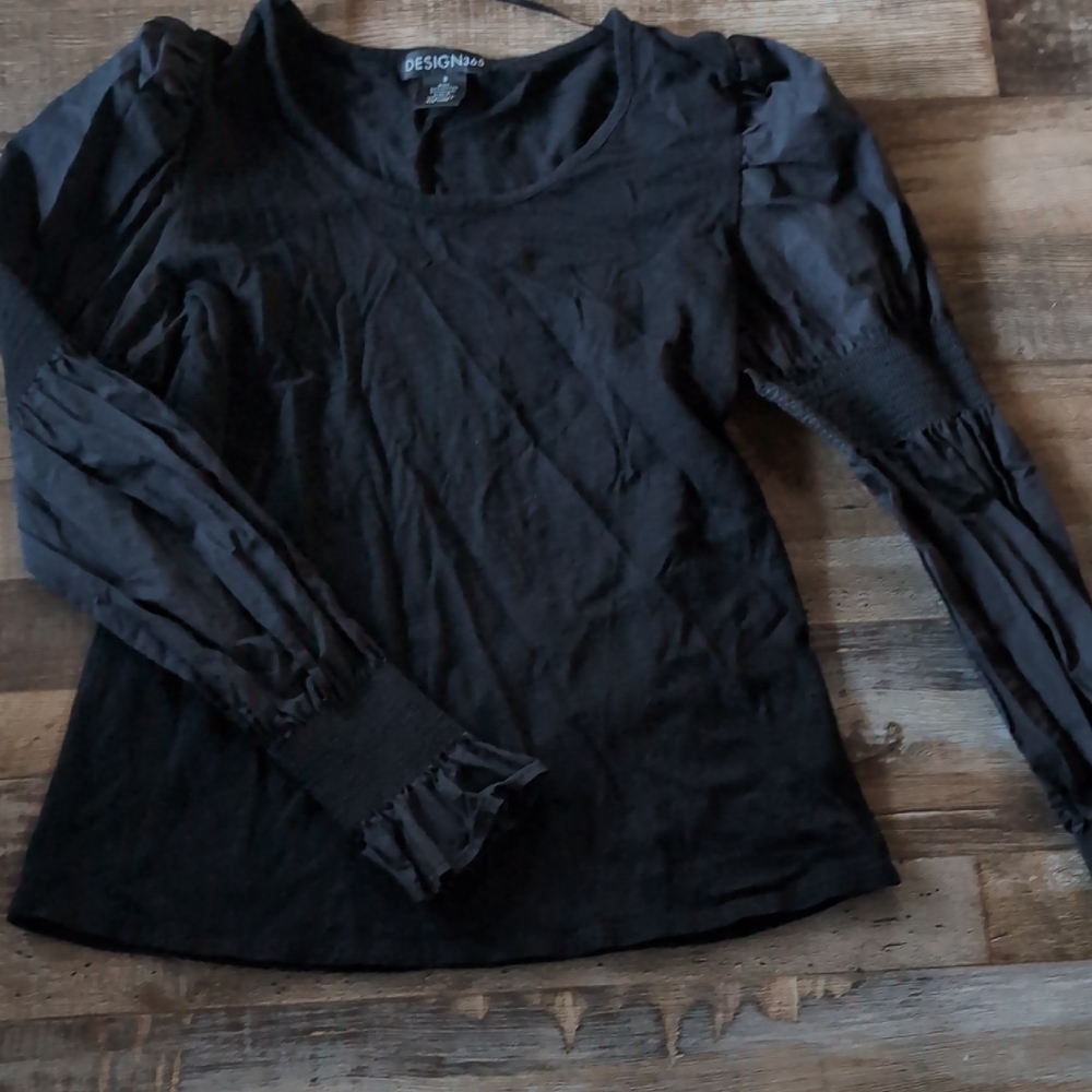 Designer Black Women's Blouse with Elegant Sleeves